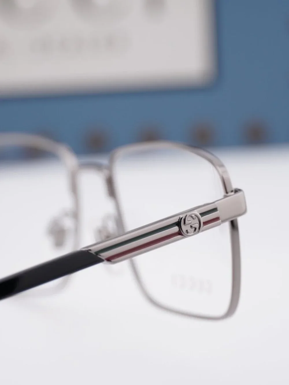 Gucci GG1291O 001 Rectangle Eyeglasses - Ruthenium 55mm